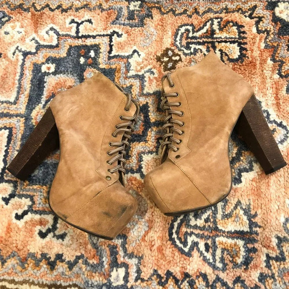 Jeffrey Cambell Havana Platform Lace Up Booties 6 - Picture 3 of 9